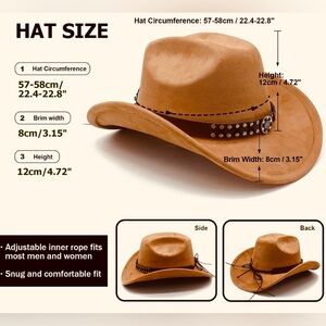 Tan Suede Cowboy Hat with Studded Band